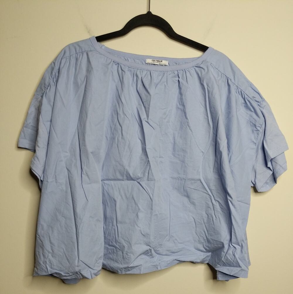 Zara Boxy Mixed Media Top - Size M - EUC